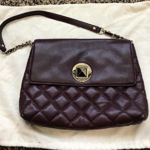 KATE SPADE NWOT BURGUNDY QUILTED CLUTCH